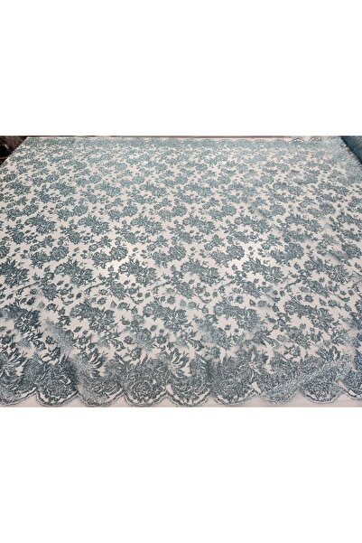 TESATURI OUTLET Tulle albastru deschis cu glitter – material elegant pentru rochii și creații couture