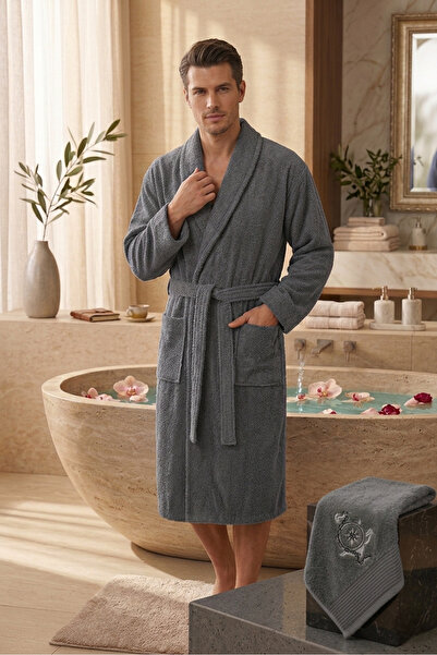 VENTİ VENTİSCA Σετ μπουρνούζι και πετσέτες μαλλιών Vinera με βαμβακερή υφή Un...