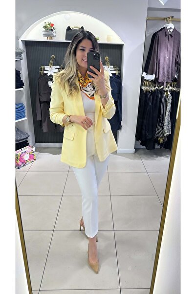 HandeButik KADIN KOLU BÜZGÜLÜ BLAZER