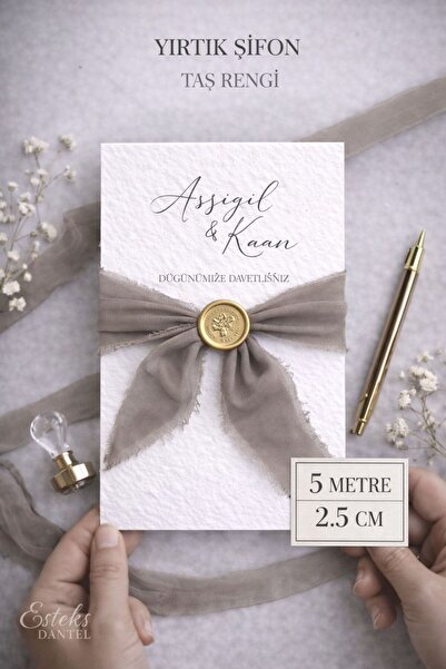 Esteks Dantel ve Tekstil Aksesuarları Κορδέλα από σιφόν premium με σχισμές 2,...