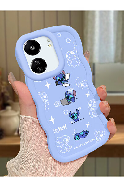 ucuc Redmi 13C 4G/5G Uyumlu Mavi Silikon Kılıf Kamera Korumalı Darbe Emici Ta...