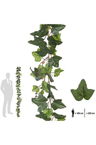 Roberto Rossi Iedera artificiala H220cm cu frunze verde inchis, medium si des...