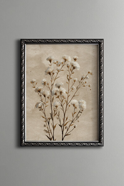 epiqart Dried Flowers - Vintage Patterned Frame - Slim Model