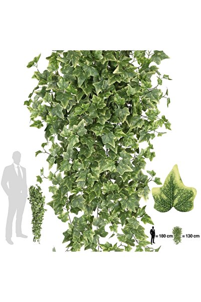 Roberto Rossi Iedera artificiala H130cm cu 570 frunze verde cu crem