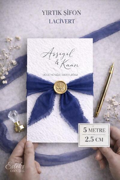 Esteks Dantel ve Tekstil Aksesuarları Κορδέλα από σιφόν premium με σχισμές 2,...