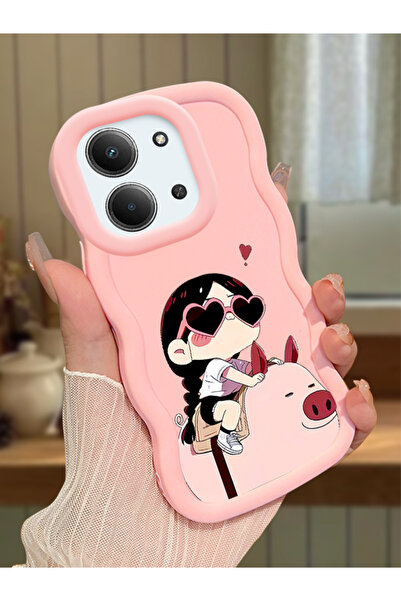 ucuc Redmi 15C 4G Uyumlu Pembe Silikon Kılıf Kamera Korumalı Darbe Emici Tasa...