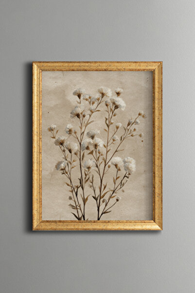 epiqart Dried Flowers - Vintage Patterned Frame - Slim Model