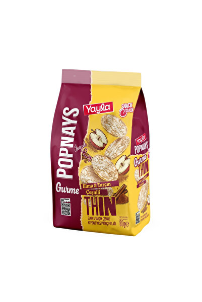 Yayla Popnays Gurme Elma ve Tarçın Çeşnili Kepekli İnce Pirinç Patlağı 80 g x3