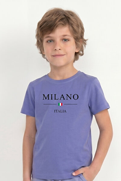 Modmey Παιδικό μπλουζάκι με στάμπα και κοντά μανίκια για αγόρια B6