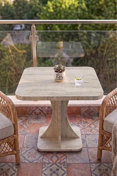 ED Efelez Design Balkon Kahve Masası , Çok Amaçlı Sehpa , Tulip Kare Balkon S...