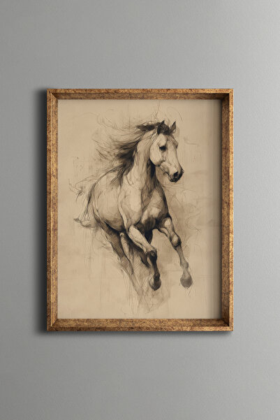 epiqart رسم حصان جارججج بسرعة - إطار بنمط عتيق - نموذج نحيف