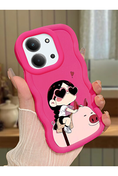 ucuc Redmi 15C 5G Uyumlu fuşya Silikon Kılıf Kamera Korumalı Darbe Emici Tasa...