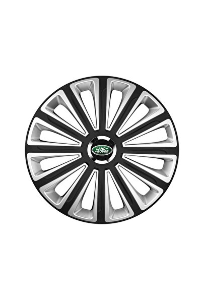 OEM Set de 4 capace de roată argintii/negre cu inel cromat Trend R15 pentru L...