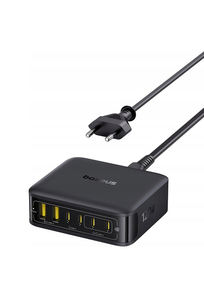 Baseus Φορτιστής τοίχου Enerfill Fh21 (E0120t00) - 4x USB-C, 2x USB, 120W, Τε...