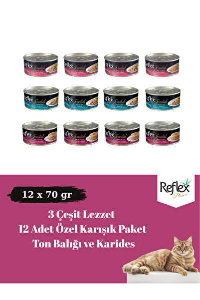 Reflex Plus Essential Karışık Yetişkin Kedi Konservesi 12x70 gr Ton Balıklı v...
