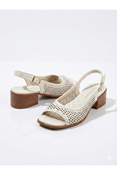 Mammamia Γυναικεία πέδιλα με χοντρό κοντό τακούνι από γνήσιο δέρμα, ελαφριά κ...