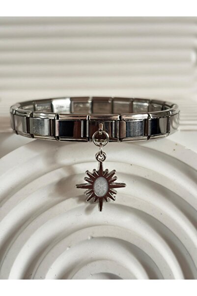 bijoux uniques سوار إيطالي من الفولاذ بتصميم مميز