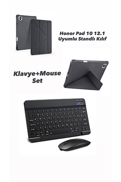 EHZ TEKNOLOJİ Honor Pad 10 12.1 Uyumlu Standlı Kılıf + Kablosuz Klavye Mouse Set