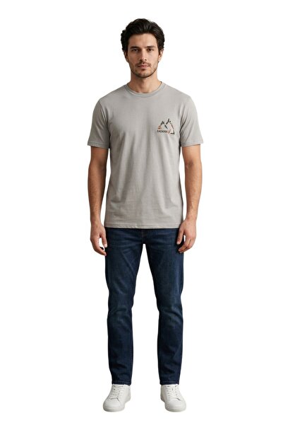 Cazador 44330 Tricou gri pentru bărbați cu gâtul tip crewneck