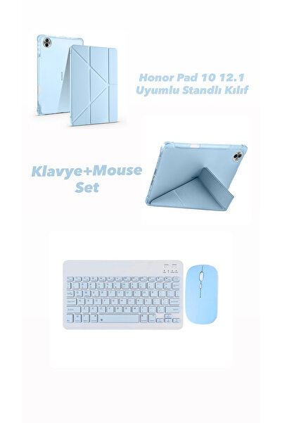 EHZ TEKNOLOJİ Honor Pad 10 12.1 Uyumlu Standlı Kılıf + Kablosuz Klavye Mouse Set