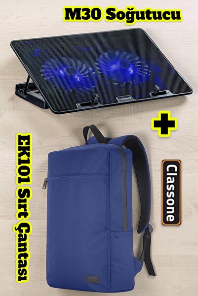 Classone PR-EK101 15,6' Su Geçirmez Kumaş Notebook Sırt Çantası+M30 Notebook ...