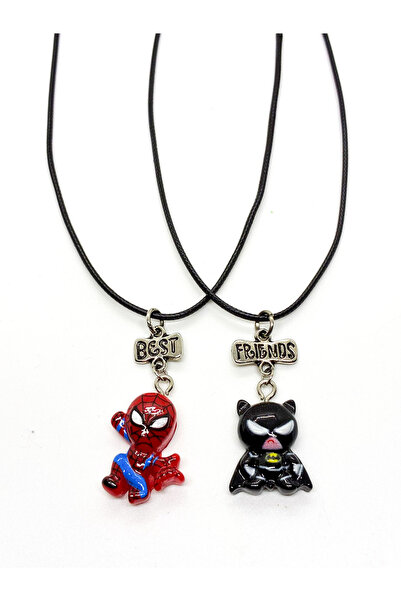 MakeWell Ayarlanabilir 2'li Best Friends Yazılı Stitch Pikachu Örümcek Adam B...