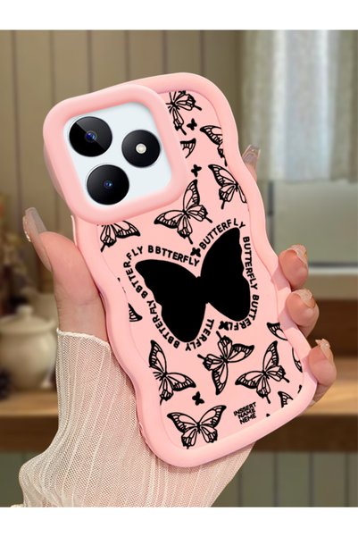 Hontinga Realme Note 50 Compatible Shockproof Simple Pink Silicone Phone Case...