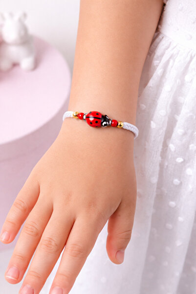 MakeWell Adjustable Leather String Ladybug Design Children's Bracelets