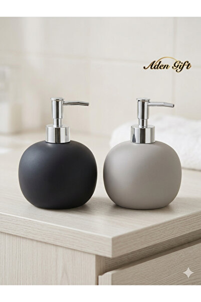 kasımoğulları concept Matte Teal and Beige Double Bathroom Soap Dispenser Set...