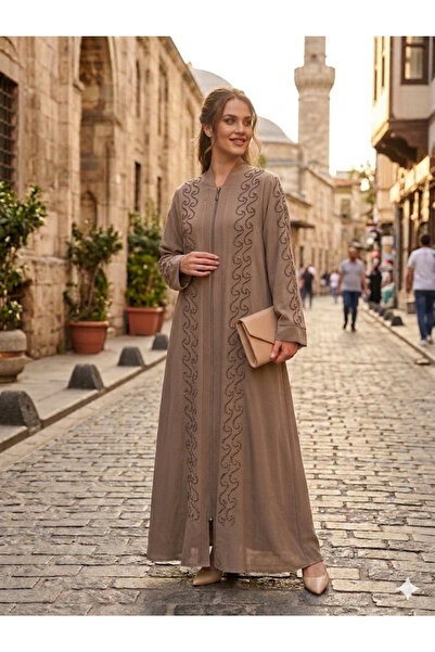 HAFSA Fermuarlı Tesettür Abiye Abaya