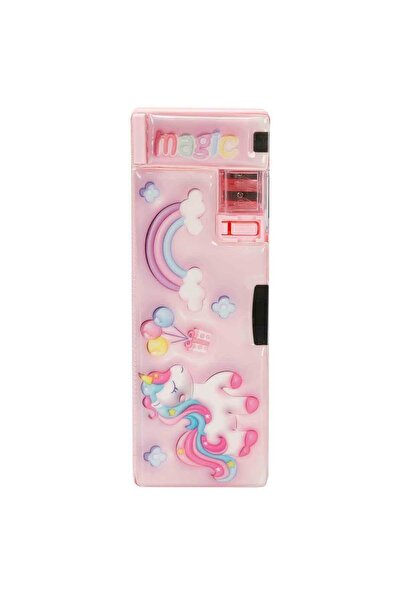 Ceren Kırtasiye Bear &amp; Deer Unicorn Desenli Kalemtıraşlı Kalem Kutusu BD-...