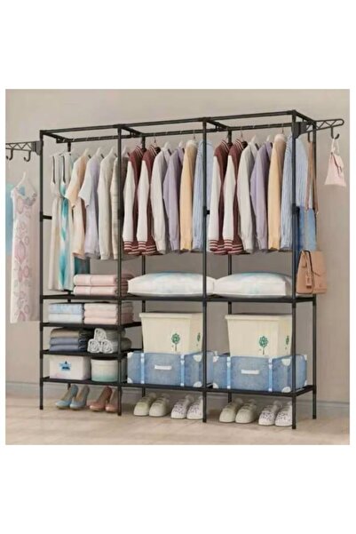 CasaDesteapta.ro Πολυλειτουργική Μεταλλική Ντουλάπα, Οργανωτής Ρούχων και Παπ...