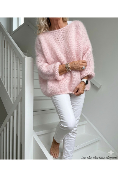 tce the charme elegant πλεκτό στο χέρι γυναικείο πουλόβερ