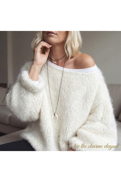 tce the charme elegant πλεκτό στο χέρι γυναικείο πουλόβερ