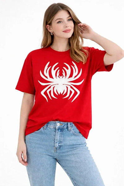 Wear Up Μπλουζάκι με στάμπα αράχνης, κοντομάνικο, με λαιμόκοψη ποδηλάτου - Κό...