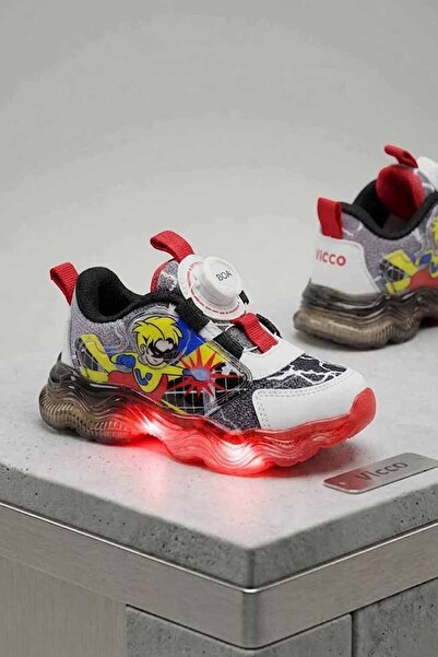 Vicco Superhero Patterned Lighted Boys' Sports Shoes
