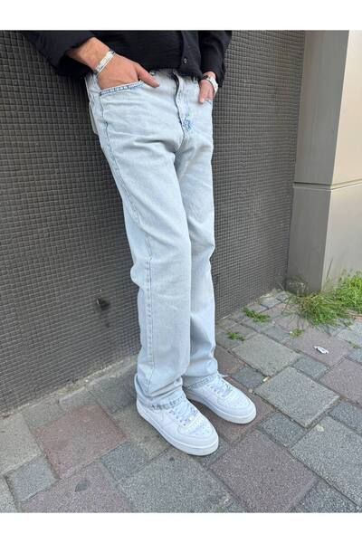 DENIMLAND Erkek Baggy Straight Kot pantolon Normal Düz PaçaDenim Genc Rahat K...