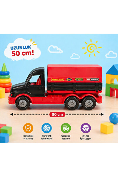 Prlk toys شاحنة ألعاب ميجا الحمراء - حجم كبير 50 سم
