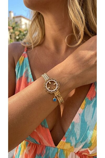İNN JEWELLERY سوار فولاذي مضاد للصدأ ومضاد للحساسية مطلي بالذهب (ضمان المستور...