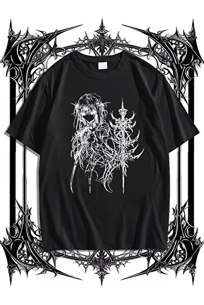 Touz Moda Grafička majica sa gotičkim motivom za devojke, unisex, oversize