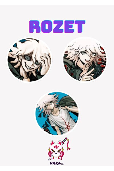 Hara Company Danganronpa Oyunu Nagito Komaeda Oyun Rozet Seti 3’lü