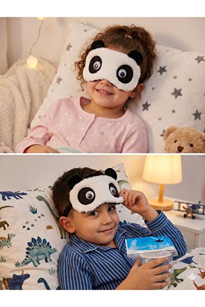 BUĞLEM Peluş Panda Uyku Bandı - Göz Bandı Panda