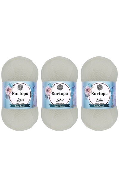 Kartopu LOTUS Merserize Görünümlü El Örgü İpliği 100 Gr 3 ADET RENK : K010 BEYAZ
