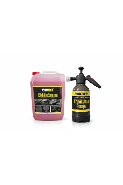 PAKBEY CİLALI OTO PEMBE ŞAMPUAN 5 LT KÖPÜK POMPASI 2 LT