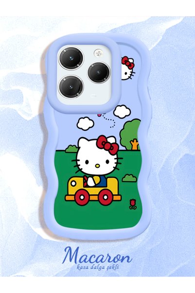 CHICASELUX Simple Blue Silicone Phone Case Hello Kitty Pattern Compatible wit...
