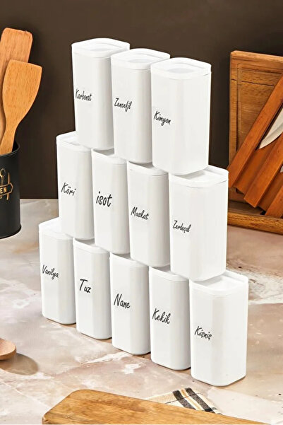Northern Star Etiketli 12'li 300 Ml Vakumlu Kapak Mika Baharatlık Takımı - Sı...