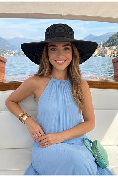 LAGRANZE Γυναικείο ψάθινο καπέλο Pure Riviera με φαρδύ γείσο, φυσικό τόνο, μί...