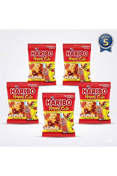Haribo Τσίχλα Happy Cola - Πολυσυσκευασία (5x80γρ)