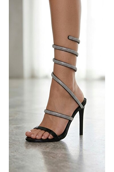 pangolix Heeled Spiral Stone Evening Dress Women's Shoes