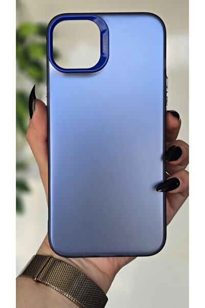 Magic Ring Iphone 14 PLUS / 15 PLUS Uyumlu Mavi Renk Geçişli Mat Silikon Kılı...